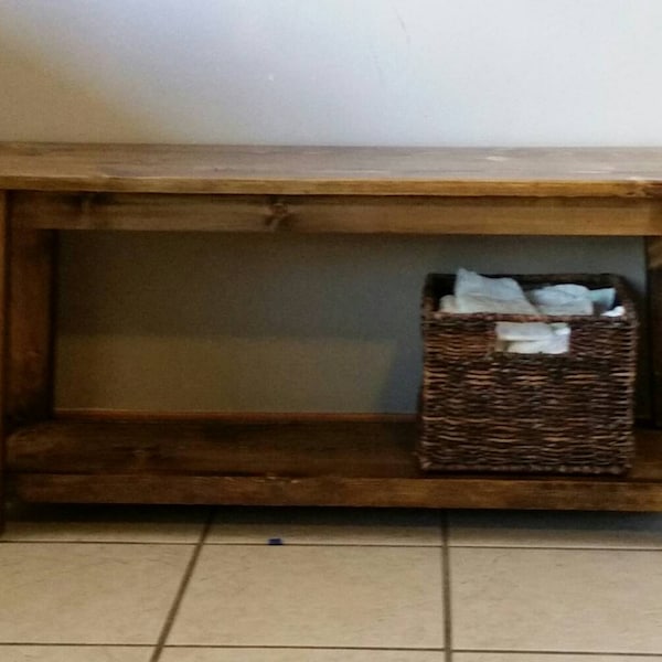 Rustic entryway bench, Rustic wood benches, Entryway Bench, Wooden Bench, bench with storage, bench with shelf