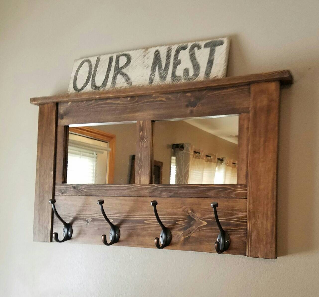 Coat Rack Wall Coat Rack Mirrored Coat Rack Rustic Coat Rack