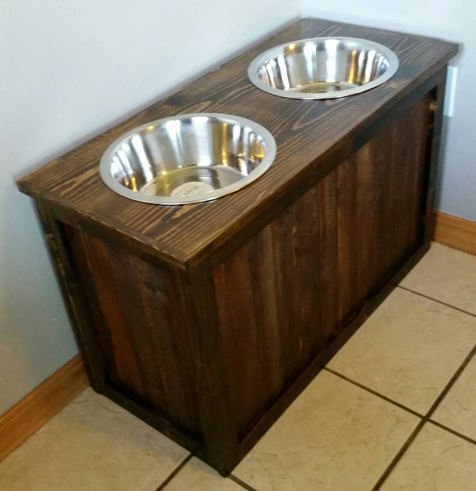 Raised Dog Feeder With Storage Great Dane Dog Feeder XL Dog Etsy