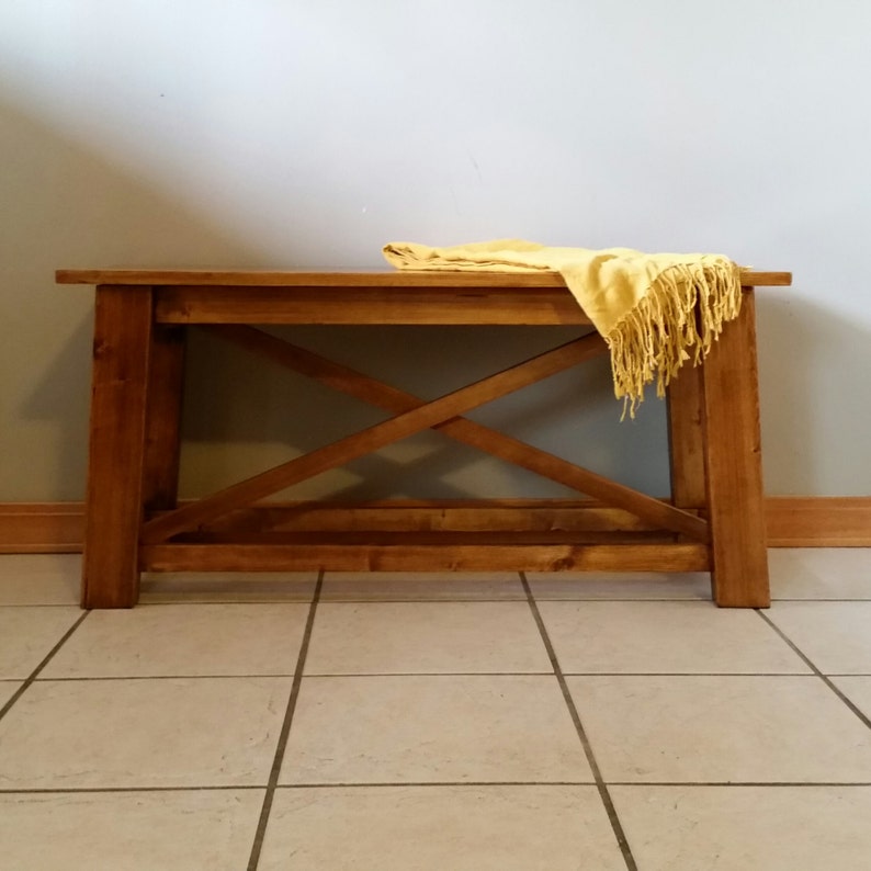 Bench, wood bench, Rustic becnh, rustic entryway bench, Farmhouse Bench, Rustic wood dining bench image 3