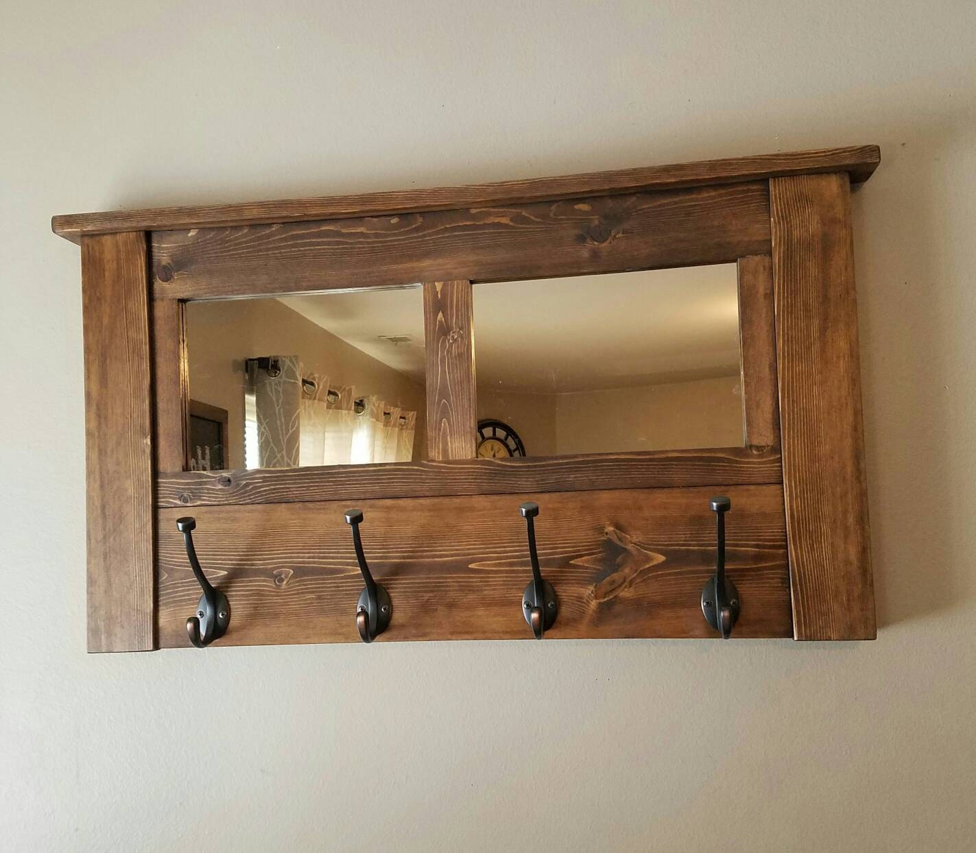 Coat rack wall coat rack mirrored coat rack rustic coat Etsy