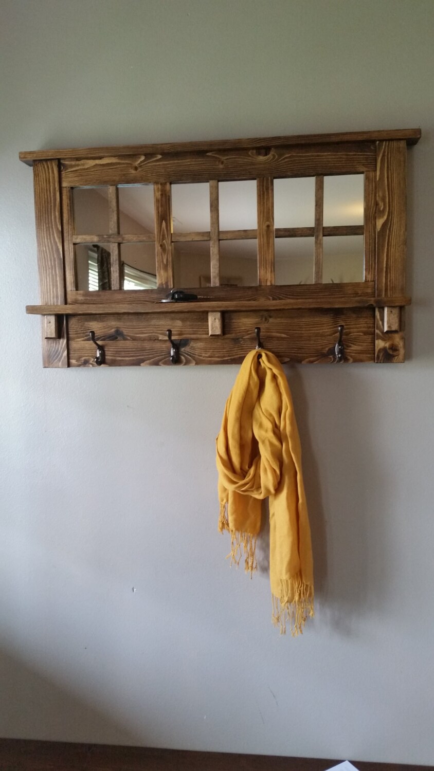 Coat Rack Mirrored Coat Rack Rustic Coat Rack Entry Way Etsy