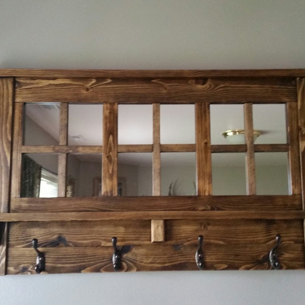 coat rack, mirrored coat rack, Rustic coat rack, Entry way coat rack, wooden coat rack, coat rack with window grades