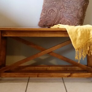 Bench, wood bench, Rustic becnh, rustic entryway bench, Farmhouse Bench, Rustic wood dining bench image 2