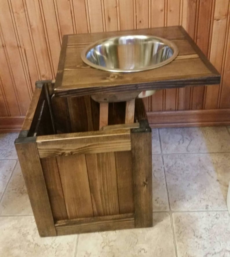 Raised Dog Feeder With Storage 1 Bowl Feeder Pet Feeder Dog Etsy