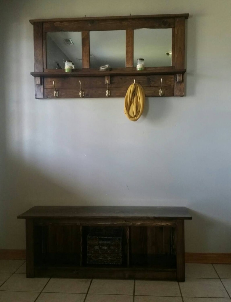 Entryway Bench With Cubby Holes Entryway Bench With Storage Etsy