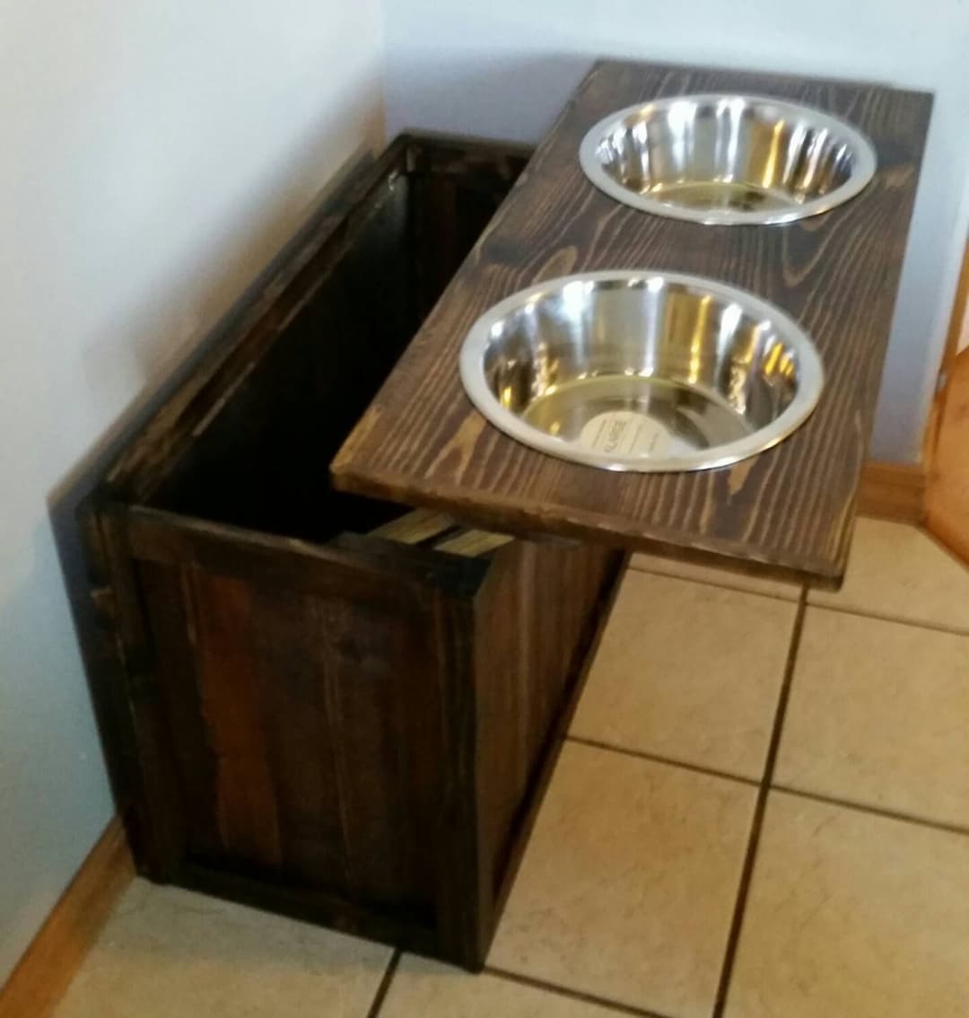 Raised Dog Feeder With Storage, Great Dane Dog Feeder, XL Dog Feeder