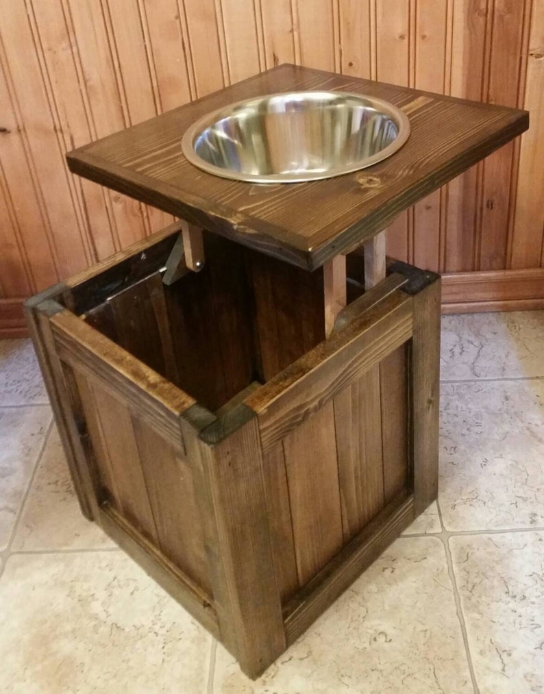 Raised Dog Feeder With Storage 1 Bowl Feeder Pet Feeder Dog Etsy