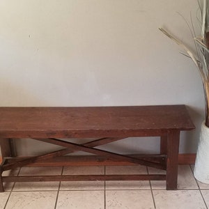 Rustic entryway bench, Rustic Wood Benches, Entryway Bench, Wooden bench, Entry Bench, Farmhouse Bench, x bench, 51 inch long bench