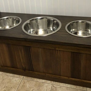 Raised Pet Bowls with Storage Function 2 Stainless Steel Dog Bowls