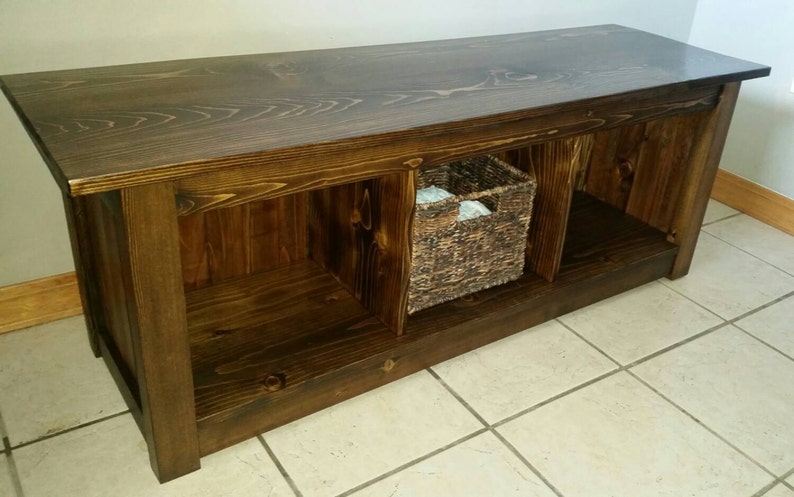 Entryway Bench With Cubby Holes Entryway Bench With Storage Etsy