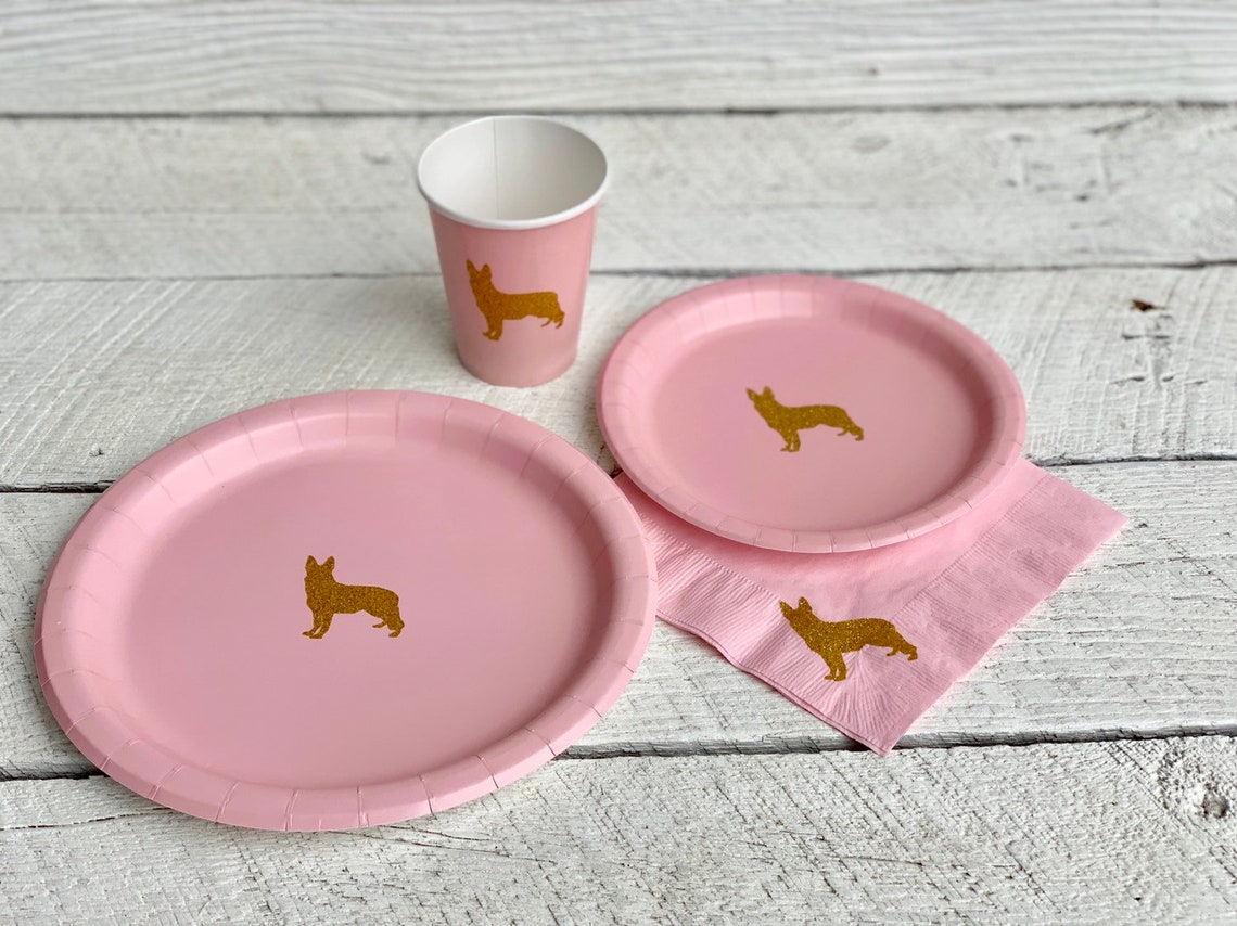 German Shepherd Cups Plates and Napkins Dog Birthday Party Etsy