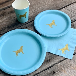 Labrador Retriever Cups, Plates and Napkins, Dog Birthday Party, Dog Themed Birthday, Dog Pawty