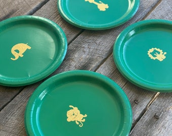 Baby Zoo Animal Party Cups, Plates, Napkins, Jungle Baby Shower, Zoo Birthday Party, Green and Gold Birthday, Safari Birthday or Baby Shower