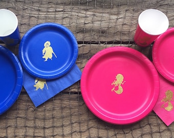 Pirates or Mermaids Gender Reveal Party, Pirates or Mermaids Cups, Plates, and Napkins, Boy or Girl Party, Its a Boy, Its a Girl