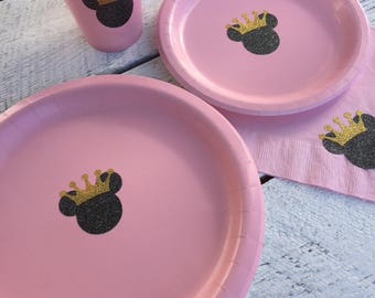 Bachelorette Party Cups, Plates, Napkins, Hot Pink and Black Party Decor,  High Heels Party Supplies 