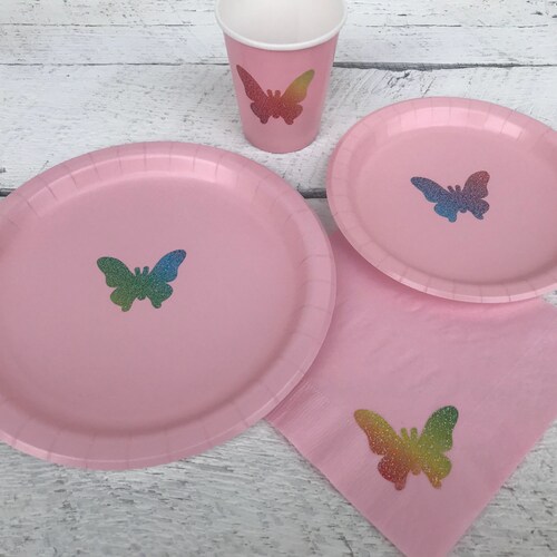 Butterfly Party Plates Cups and Napkins Butterfly Baby Etsy