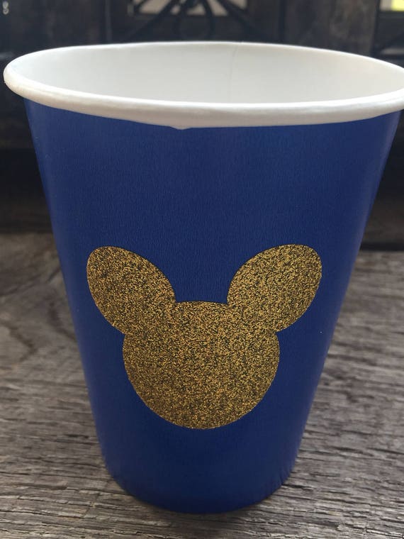 Mickey Mouse Party, Mickey Mouse Cups, Plates, Napkins, Mickey Gold  Glitter, Mickey Baby Shower, Royal Blue and Gold Party 