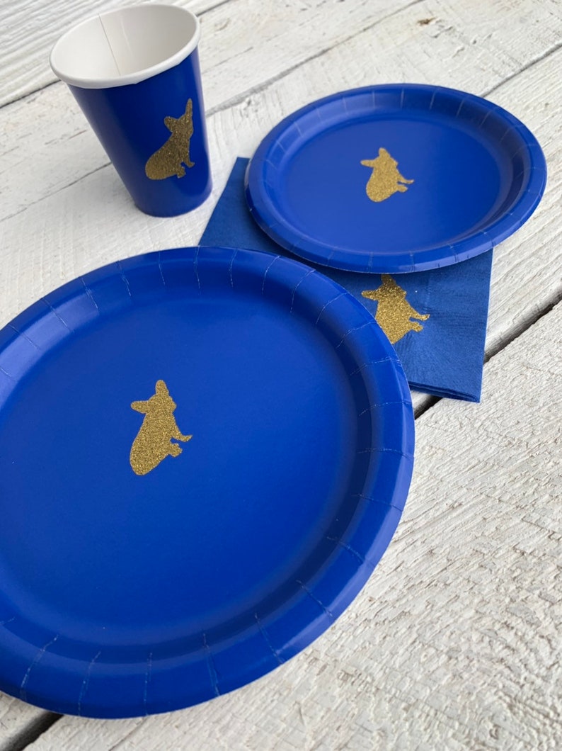 French Bulldog Cups Plates and Napkins Dog Birthday Party Dog Themed Birthday Dog Pawty