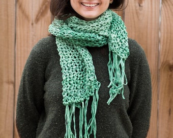 StephanieBoffice hand knit soft cotton scarf