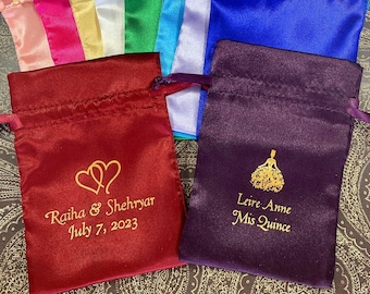 Personalized Satin Bags - 4 x 6"
