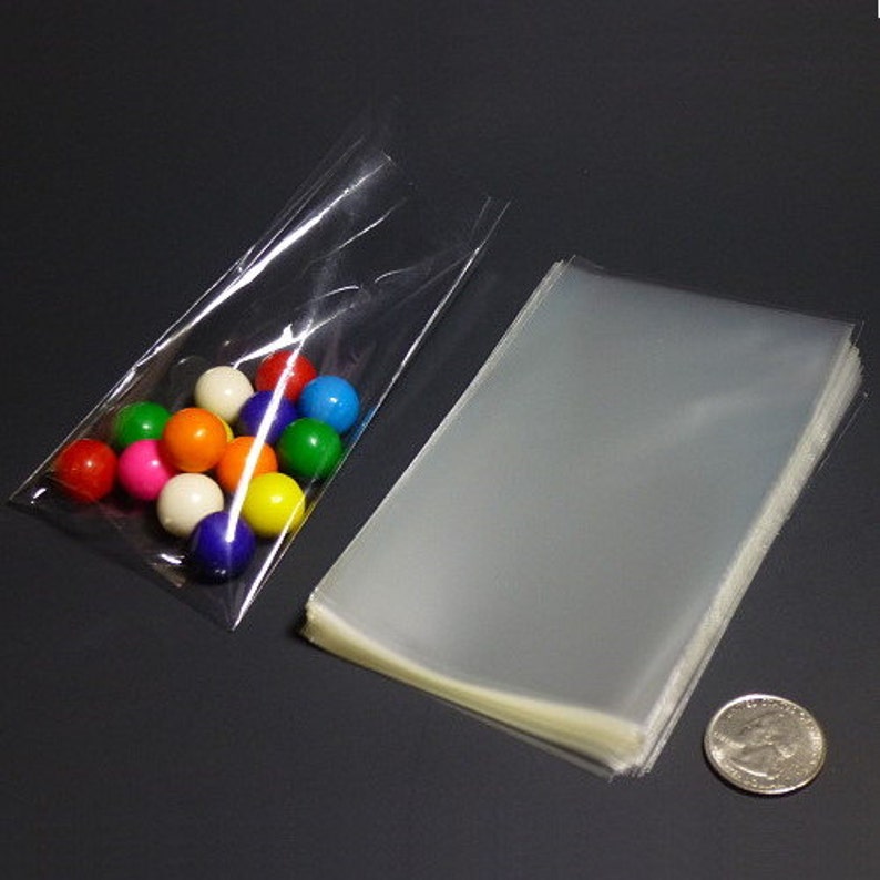 Clear Polypropylene 'Cellophane' Favor Treat Candy Bags 3 x 5 image 1