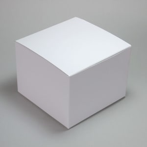 White Gloss Cookie, Candy or Cake Favor Treat Box - 4x4x3&quot;