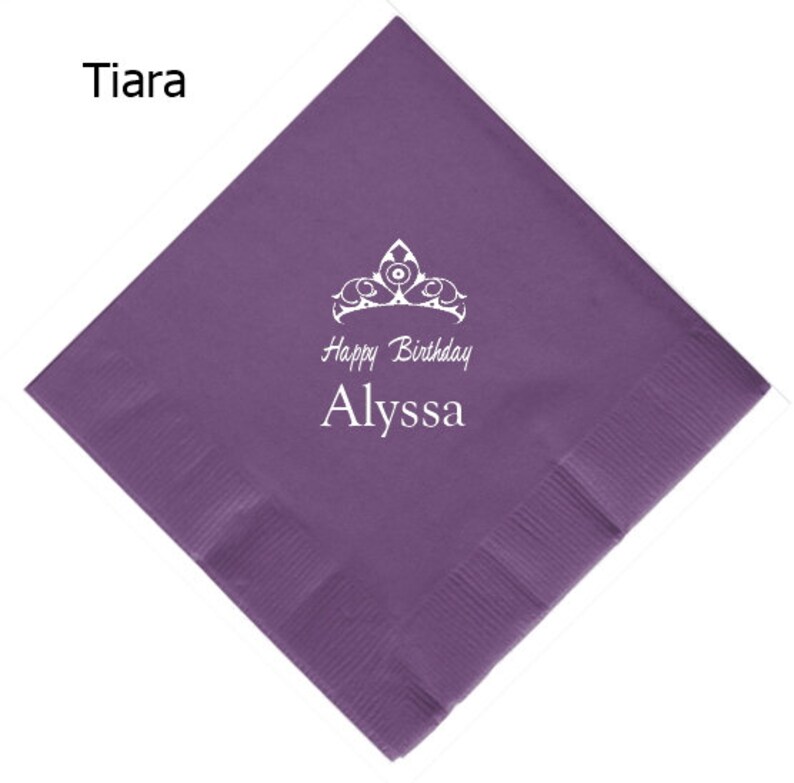 Personalized Crown Sweet 16 or Quinceanera Beverage Napkins Etsy
