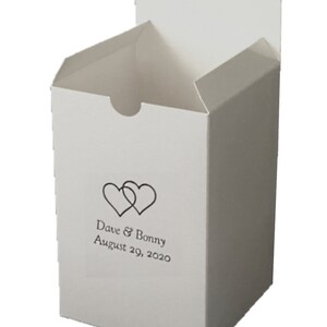 Personalized White Cookie or Tall Item Favor Box 4x4x6