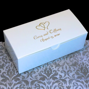 Personalized White Cake or Candy Favor Box 6x3x2