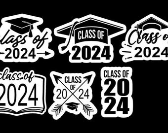Class of 24 Stickers |Graduation Sticker | Sticker | Class of 2024 | Class of 2024 Stickers | Senior| BLACK and WHITE set