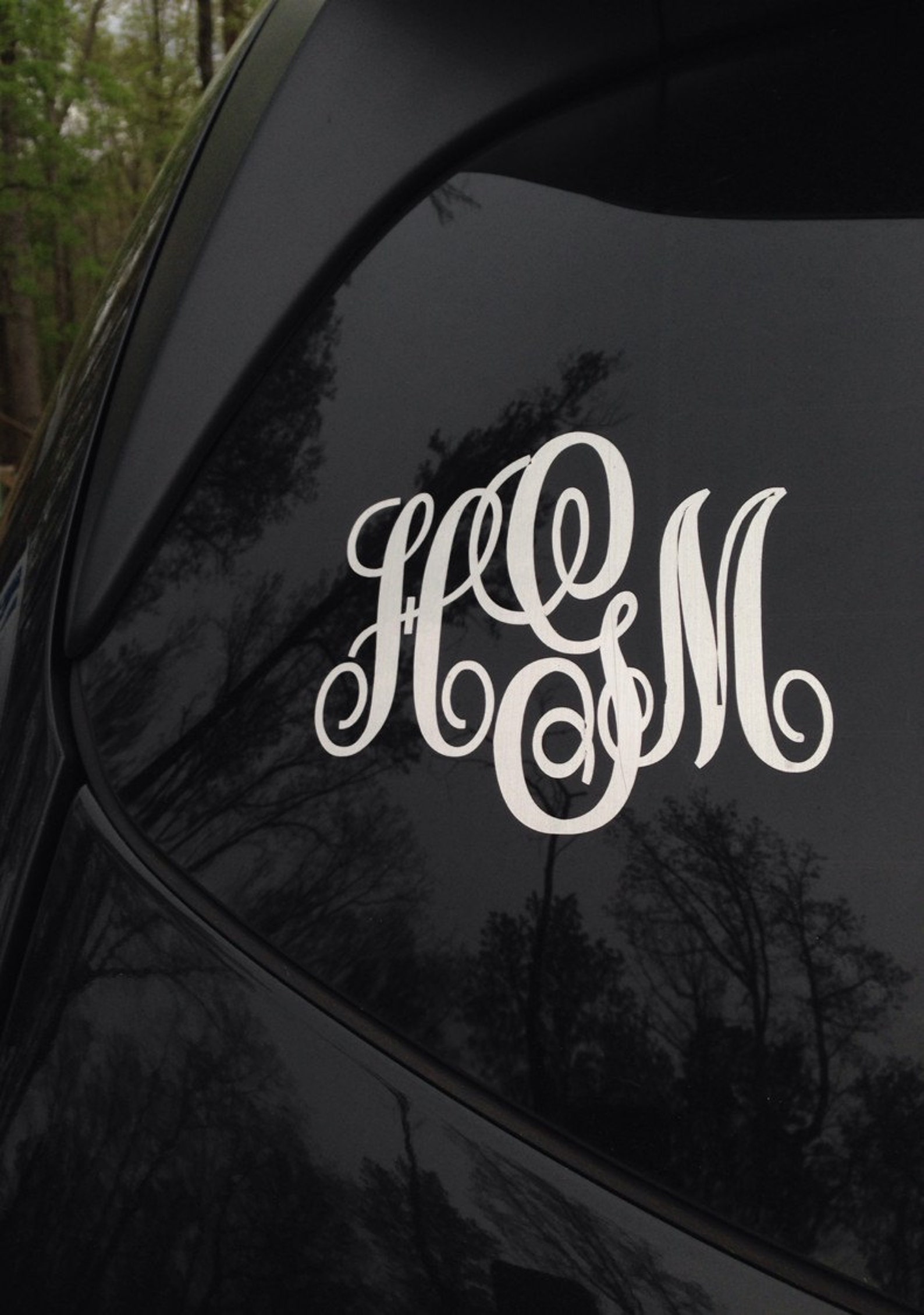 Monogram Decals Car Monogram Decals Car Decal Monogram Etsy