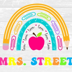Klassenzimmer Türschild, personalisiertes Klassenzimmer, Regenbogen Klassenzimmer, personalisiertes Schulschild, Poster PLUS KOSTENLOSER Willkommen Sofortdownload