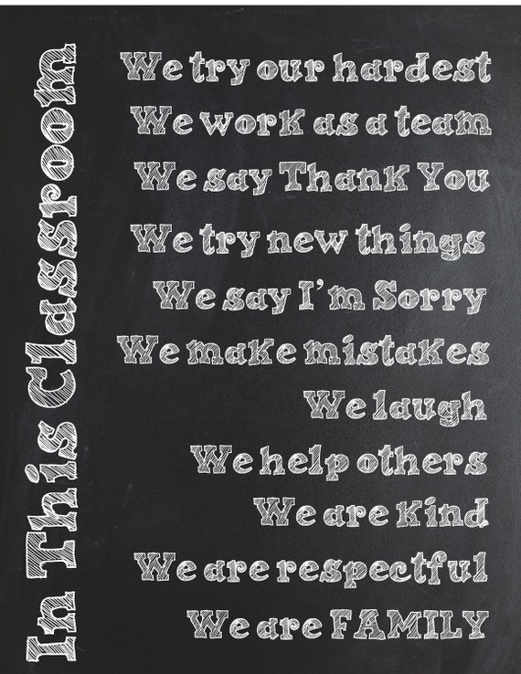 Classroom Sign ~ In this Class We .... (with We are Kind) ~ Farmhouse  ~ Classroom Poster