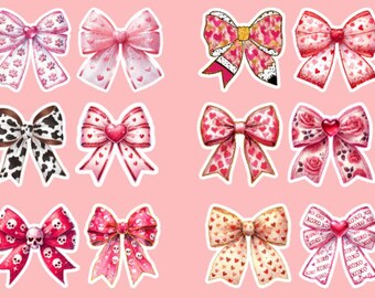 Bow Sticker| Coquette Bow| Vintage Bows| Bows| Valentine Bows| Bow Set| Planner Stickers
