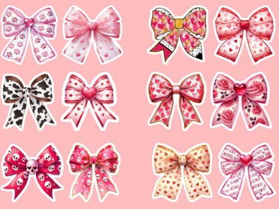 Bow Sticker| Coquette Bow| Vintage Bows| Bows| Valentine Bows| Bow Set| Planner Stickers