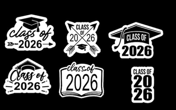 Class of 2026 Stickers |Graduation Sticker | Sticker | Class of 2026 | Class of 2026 Stickers | Senior| BLACK and WHITE set