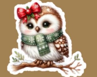 Christmas Owl Sticker