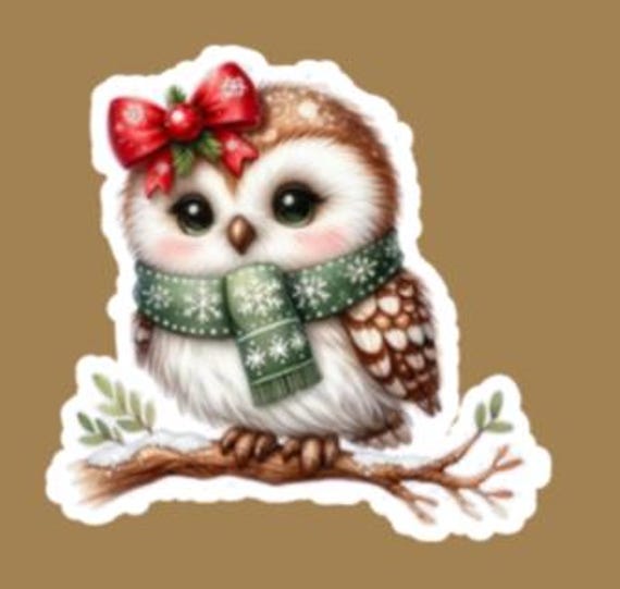 Christmas Owl Sticker