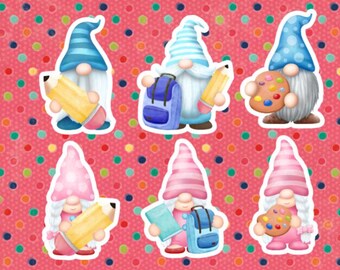 Watercolor Back to School Gnomes |Back to School Sticker |Gnome Sticker| Teacher Gnomes |Planner Sticker |Gift for Teacher |Gift for student