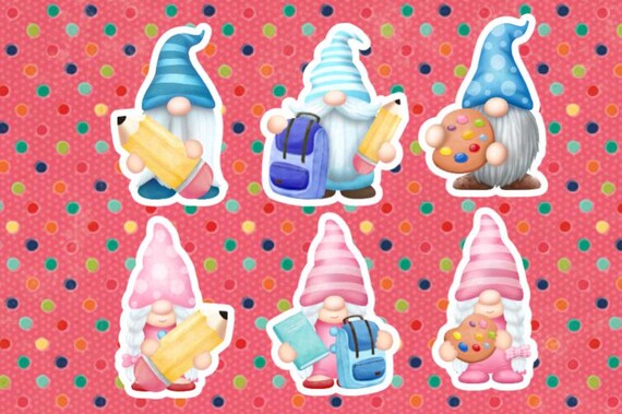 Watercolor Back to School Gnomes |Back to School Sticker |Gnome Sticker| Teacher Gnomes |Planner Sticker |Gift for Teacher |Gift for student