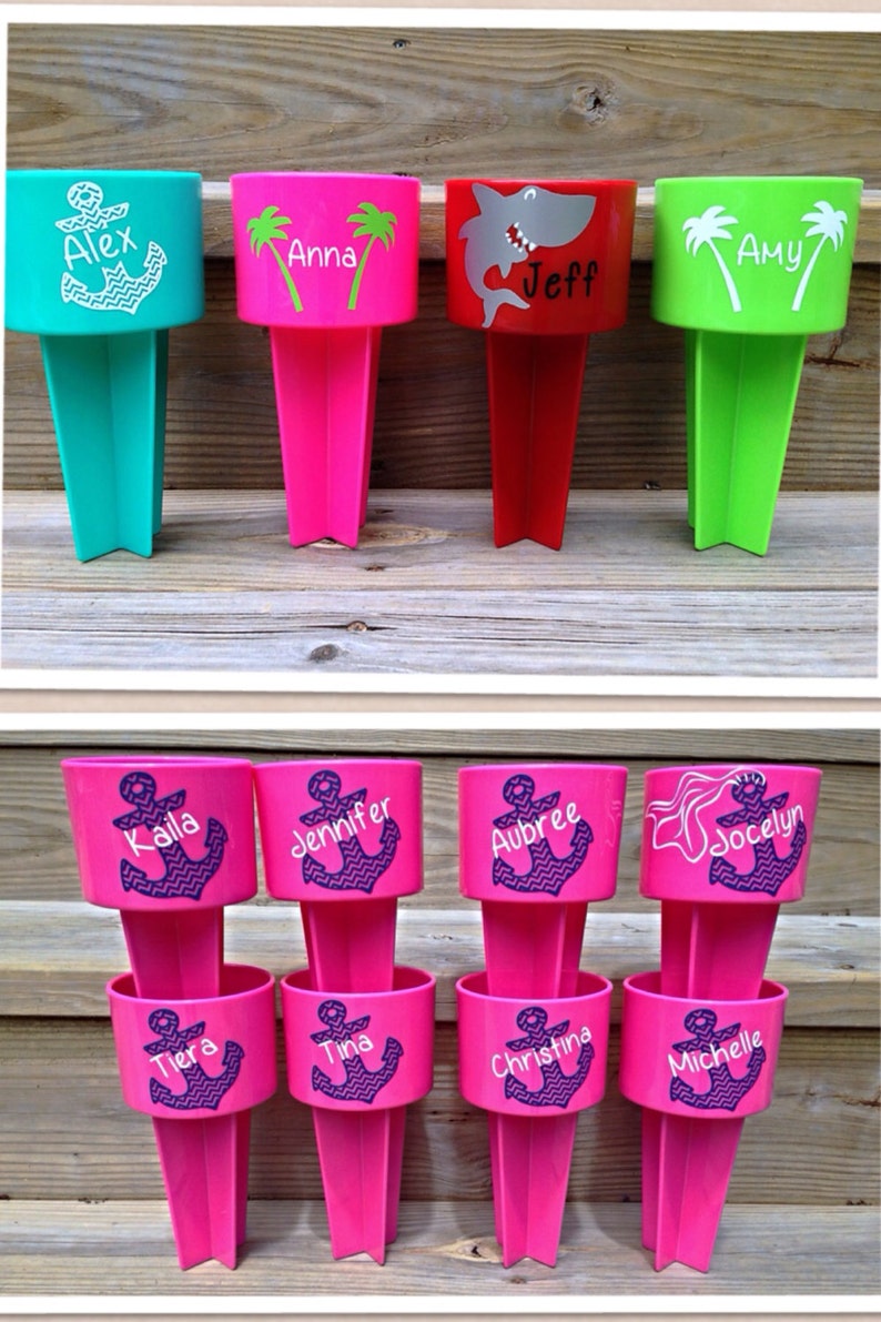 Beach Spiker, Cup holder, Spring Break gift, Vacation must have, Personalized Beach drink holder, Summer Gift for her, teachers image 3