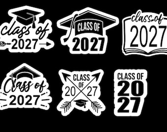 Class of 2027 Stickers |Graduation Sticker | Sticker | Class of 2027 | Class of 2027 Stickers | Senior| BLACK and WHITE set
