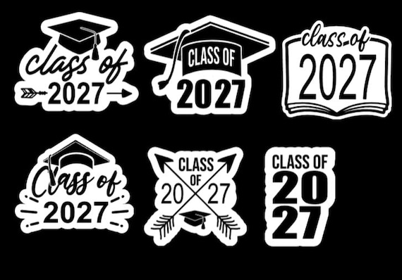 Class of 2027 Stickers |Graduation Sticker | Sticker | Class of 2027 | Class of 2027 Stickers | Senior| BLACK and WHITE set