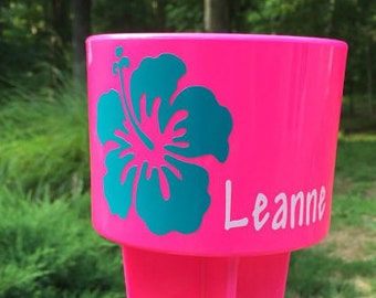 Hibiscus Flower ~ DECALS only ~ Personalized ~ INDOOR VINYL