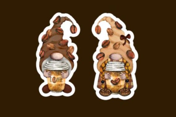 Coffee Bean Gnomes | Gnome Stickers | Coffee Gnome Stickers | Gnomes | Coffee Gnomes