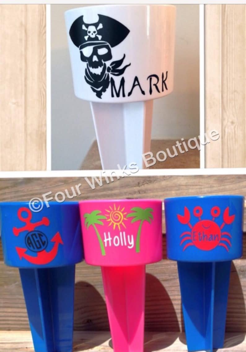 Beach Spiker, Cup holder, Spring Break gift, Vacation must have, Personalized Beach drink holder, Summer Gift for her, teachers image 2