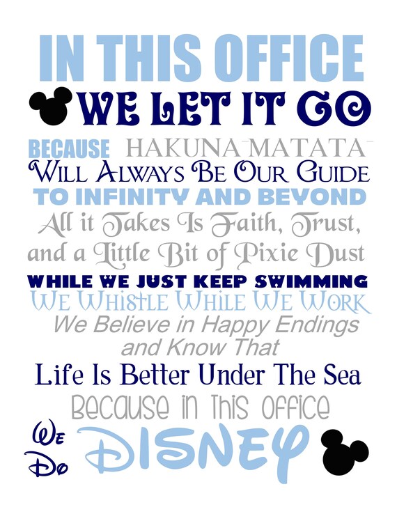 In This Office We Do Disney Blue Grey Navy Black Etsy