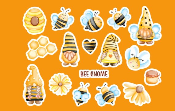 Bee Gnomes | Gnome Stickers |Bee Gnome Stickers | Spring Gnomes | Bee Stickers