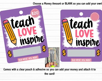 Teacher Money Card, Money Card, Teacher Money Holder, Money Holder, Back to School, Teacher Gift, Teacher Appreciation